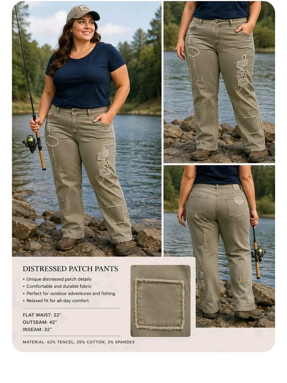 P42 Lane Bryant Distressed Patch Jeans – Size 20
